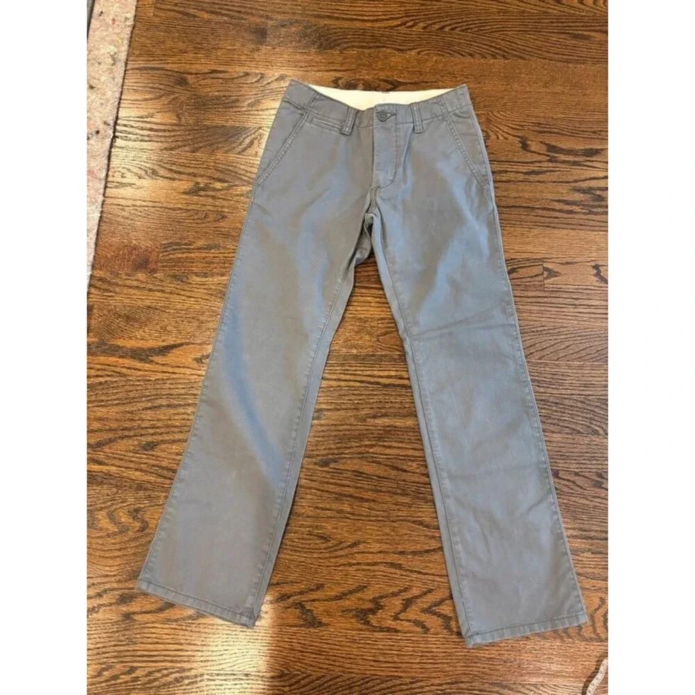 GapKids Boys Gray Lived-In Chino Pants Size 12 Regular Flat Front School Uniform